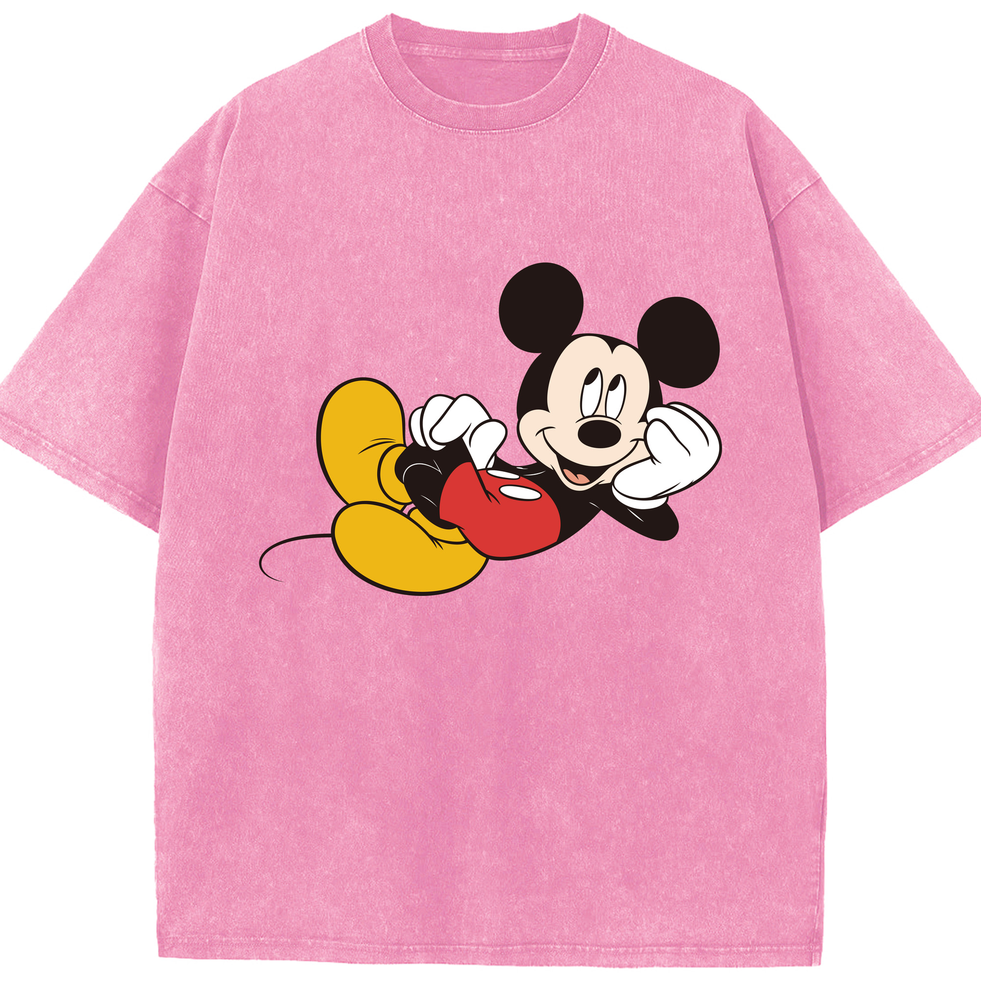 （画像用） ミッキーマウス Mickey Mouse 綿100% ヴィンテージ風 半袖Tシャツ（フロントプリント）